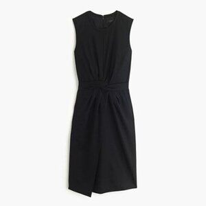 J Crew LBD Black Sleeveless Sheath Dress with Knotted Waist Detail